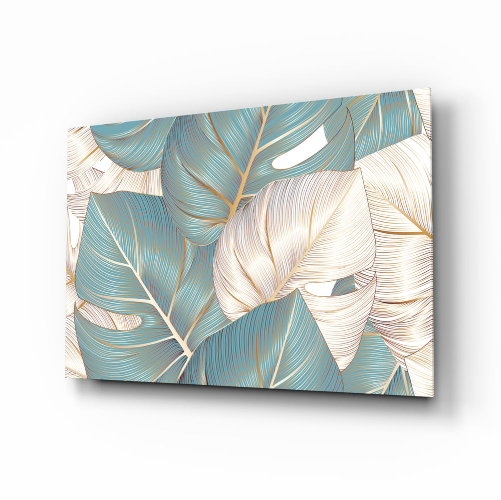 Serene-tropical panel bringing airy calm to a contemporary living space