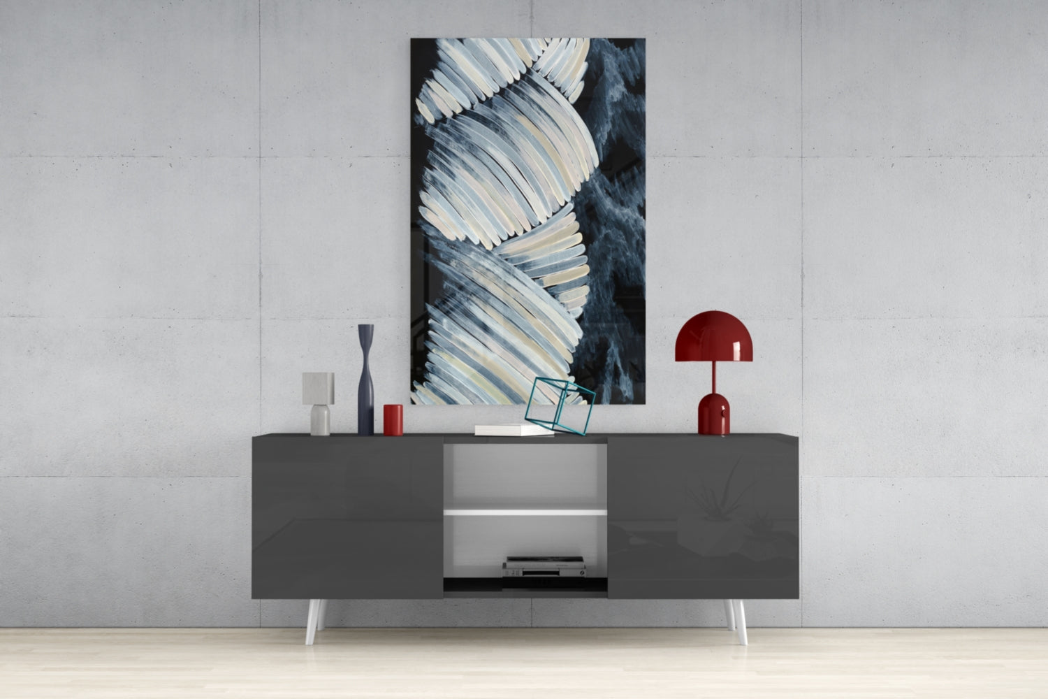 Abstract Glass Wall Art.