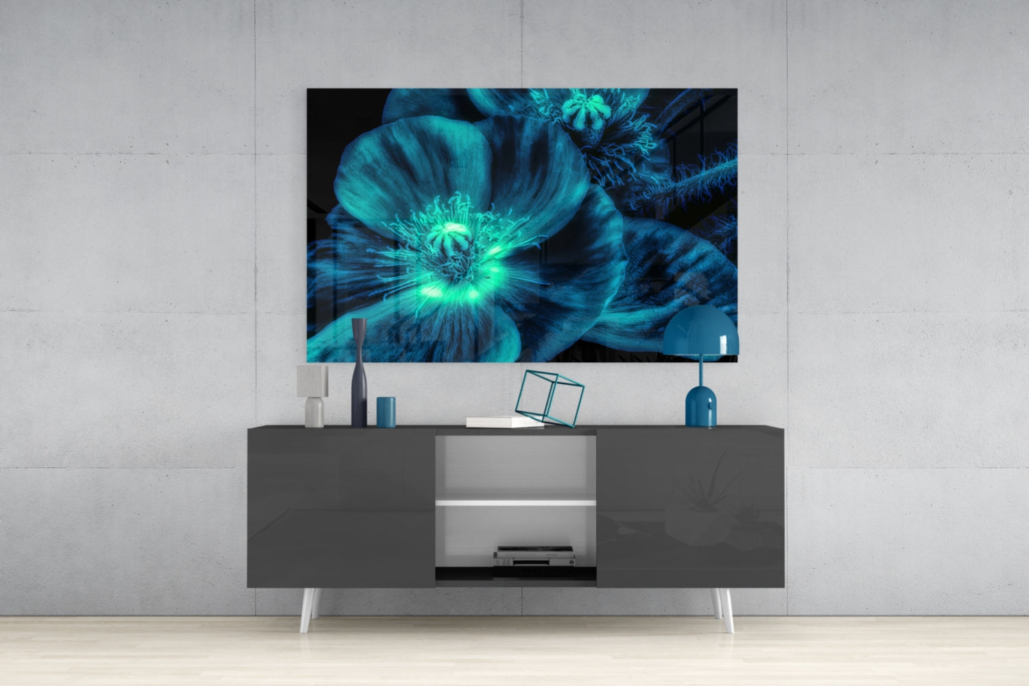 Malvales Flower Glass Wall Art.