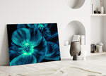Malvales Flower glass wall art styled above a sofa in a living room