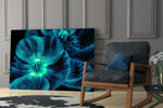 Malvales Flower artwork anchoring a wall with dramatic biophilic palette