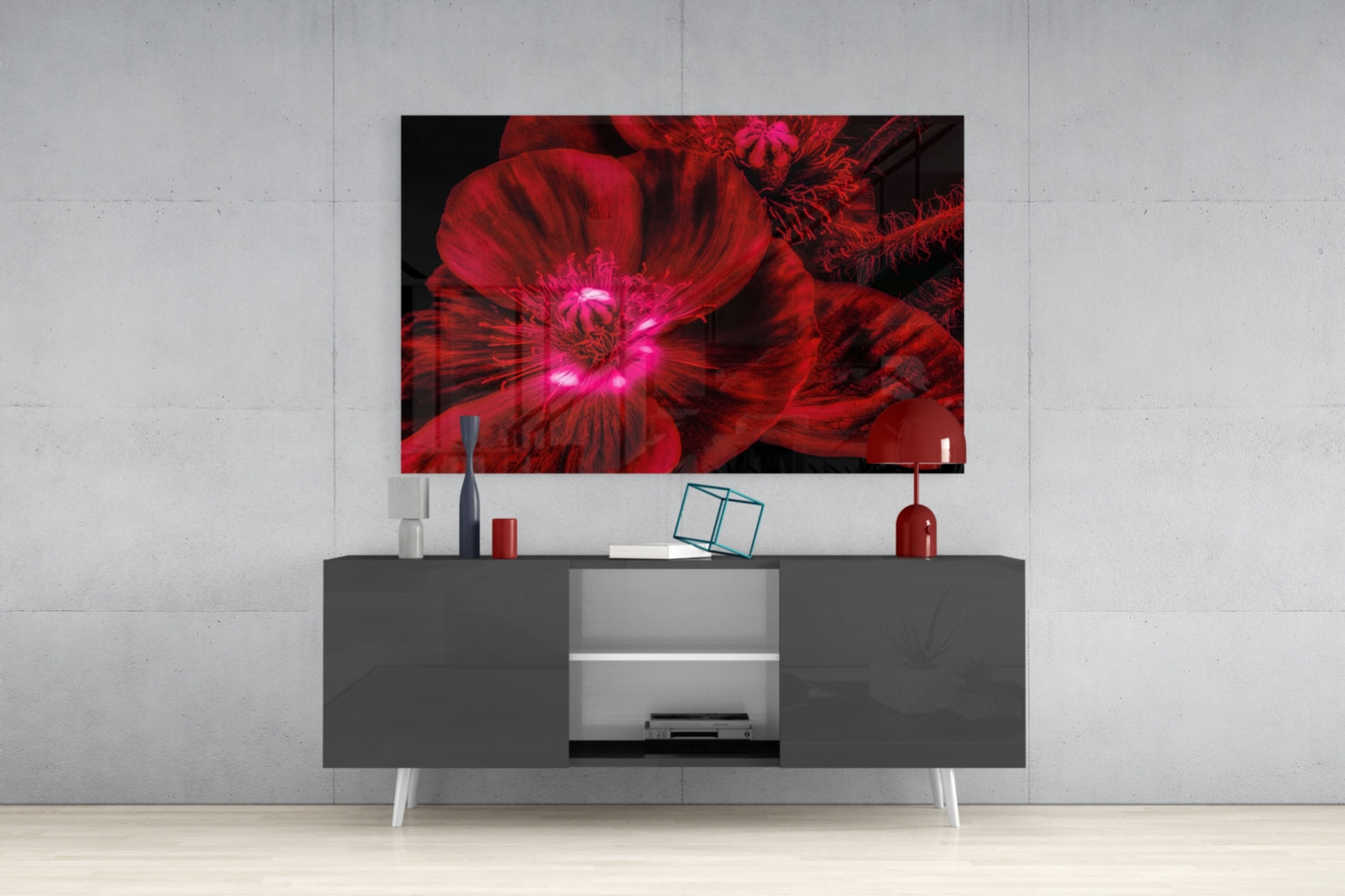 Malvales Flower Glass Wall Art.