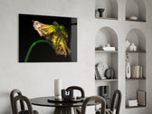 Flower glass print enhancing a study with cinematic quiet