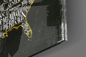 Map of USA panel catching window light to reveal its tonal contrast