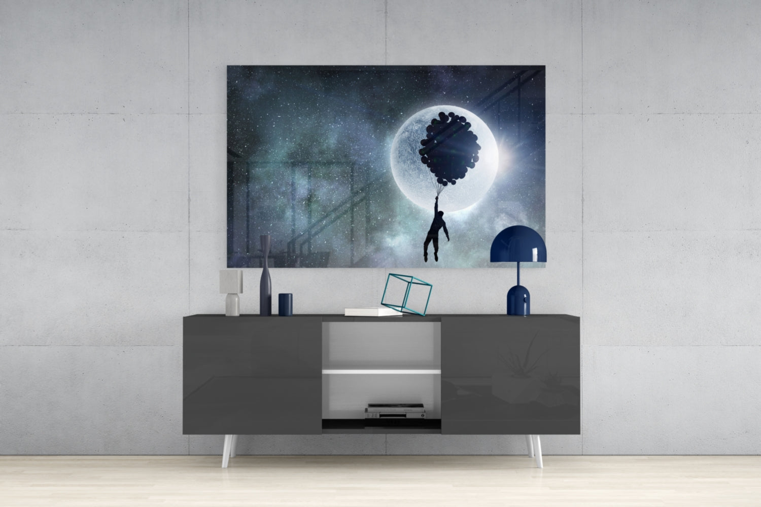 Hot Air Balloons Glass Wall Art.