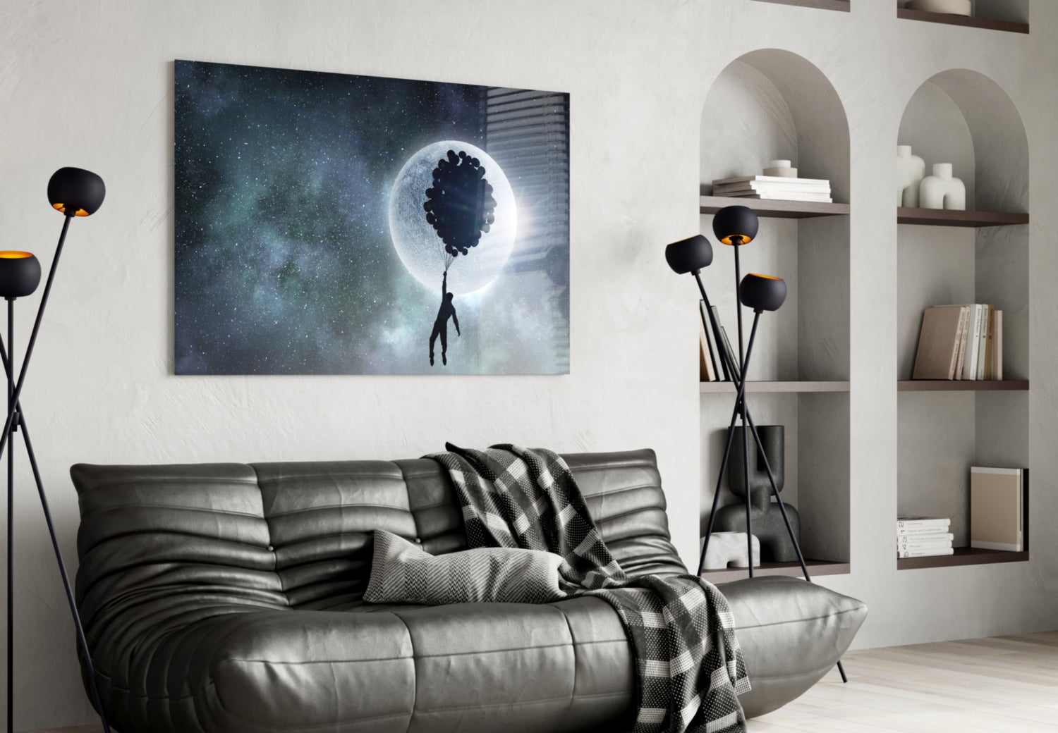 Hot Air Balloons Glass Wall Art.