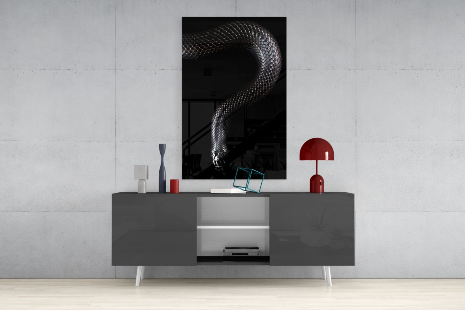 Snake Glass Wall Art.