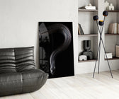 Snake glass print enhancing a man cave with cinematic drama