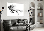 Horse panel adding editorial mood to a living room