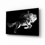Noir-classical panel bringing bold drama to a contemporary lounge