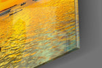 Sunset Fishing panel catching window light to reveal its luminous warmth