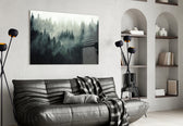 Landscape of Darkness panel adding editorial mood to a bedroom