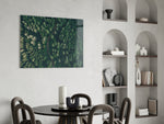 Forest glass print enhancing an office with cinematic mood