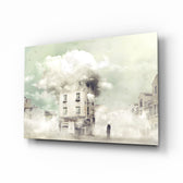 Surreal-fog panel bringing dreamy calm to a contemporary lounge