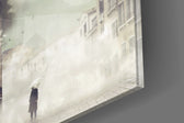 Fog panel catching window light to reveal its tonal calm