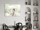 Fog glass print enhancing a bedroom with cinematic mood