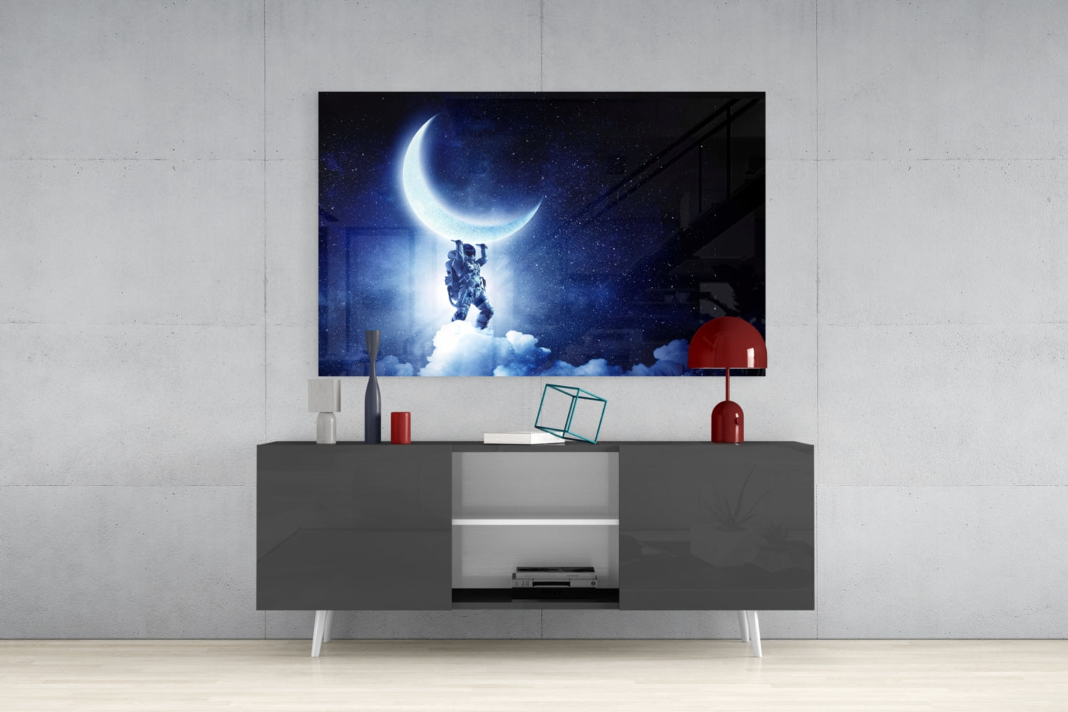 Moon bearer Glass Wall Art.