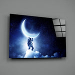 Moon Bearer close-up showing astronaut on cloud reaching for crescent moon