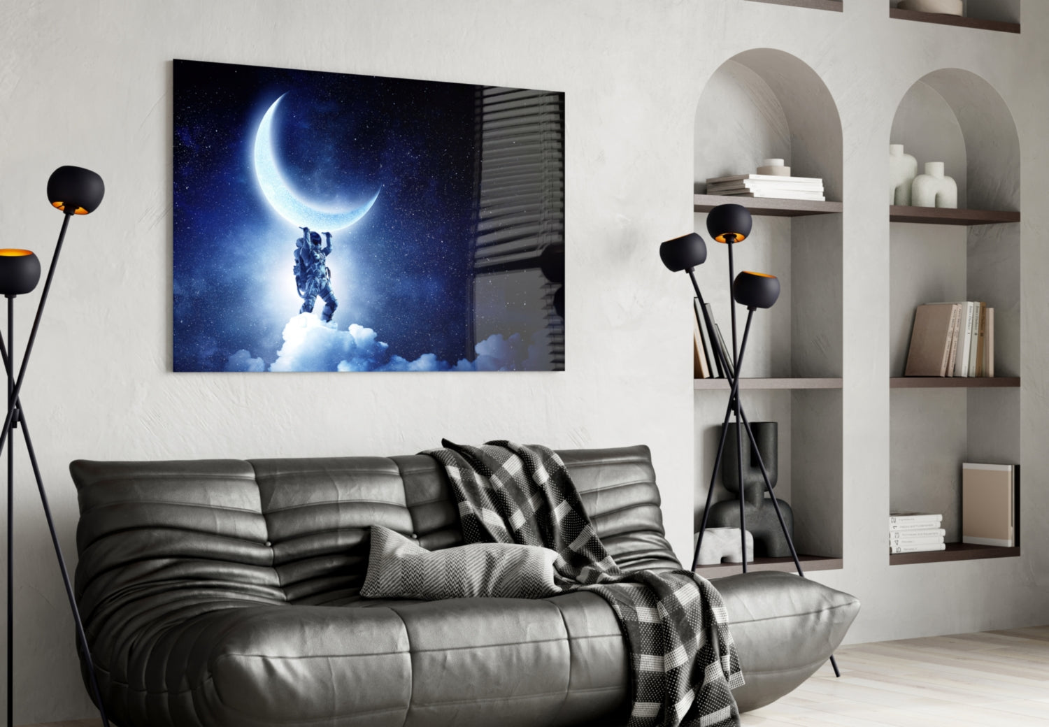 Moon bearer Glass Wall Art.