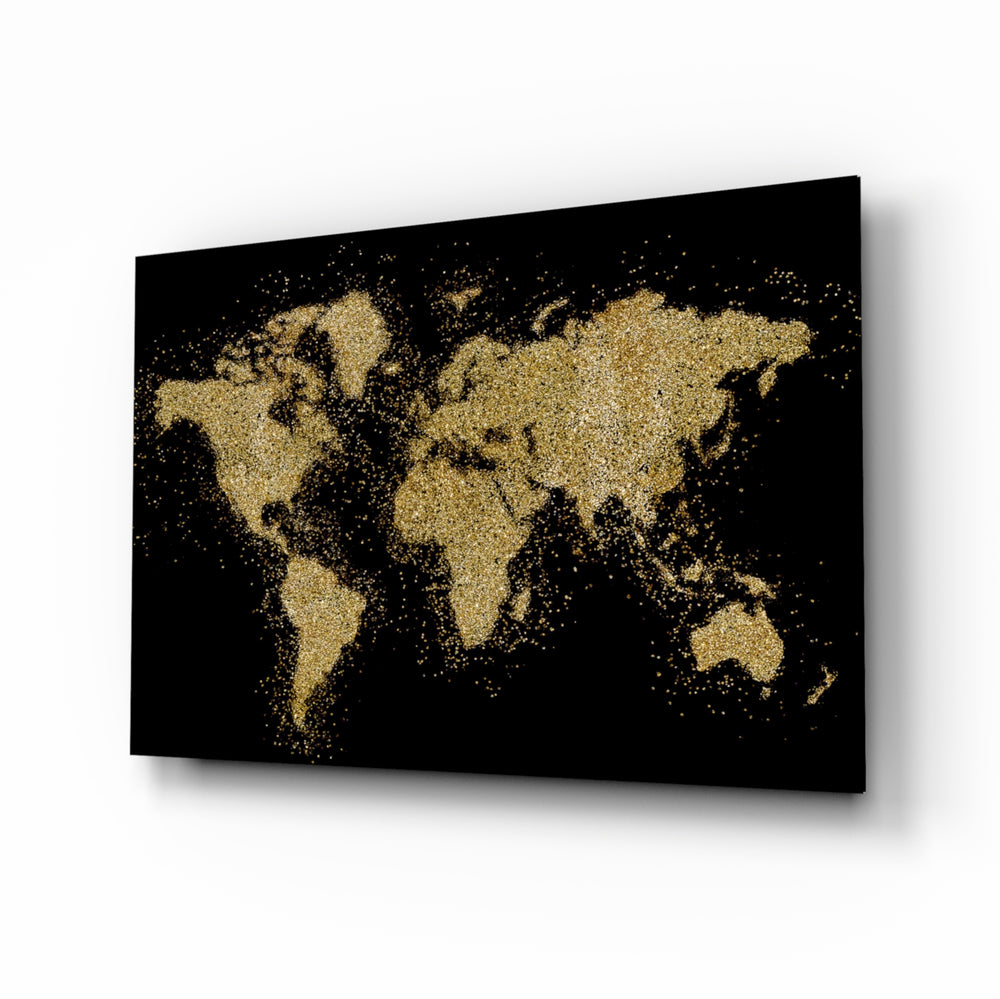 Luxe-cartography panel bringing bold drama to a contemporary office