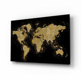 World Map Glass Wall Art