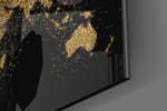 World Map panel catching window light to reveal its luxe contrast