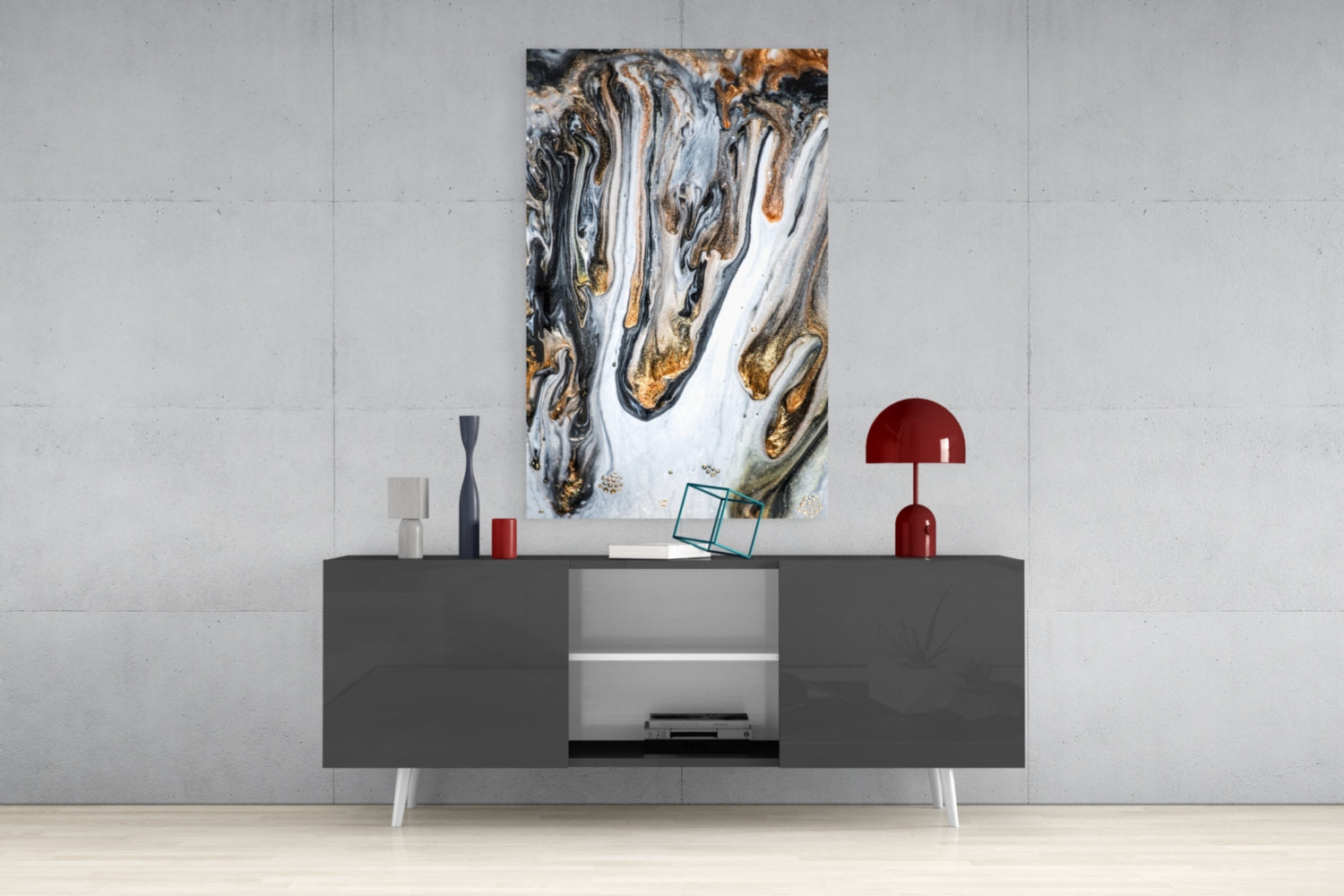 Abstract Glass Wall Art.