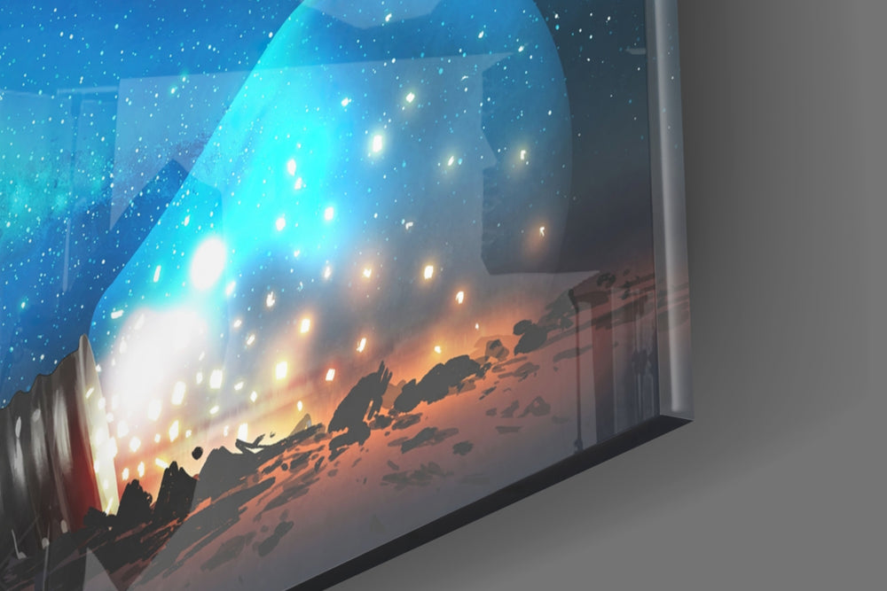 Starry Night panel catching low light to reveal its luminous warmth