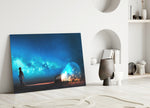 Starry Night glass wall art styled in a kids room