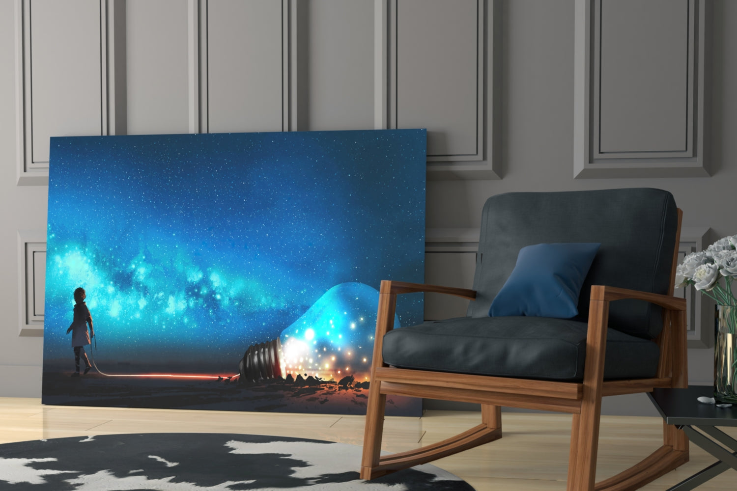 Starry Night Glass Wall Art.