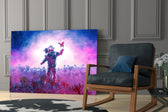 Land of Butterflies artwork anchoring a wall with dreamy fantasy palette