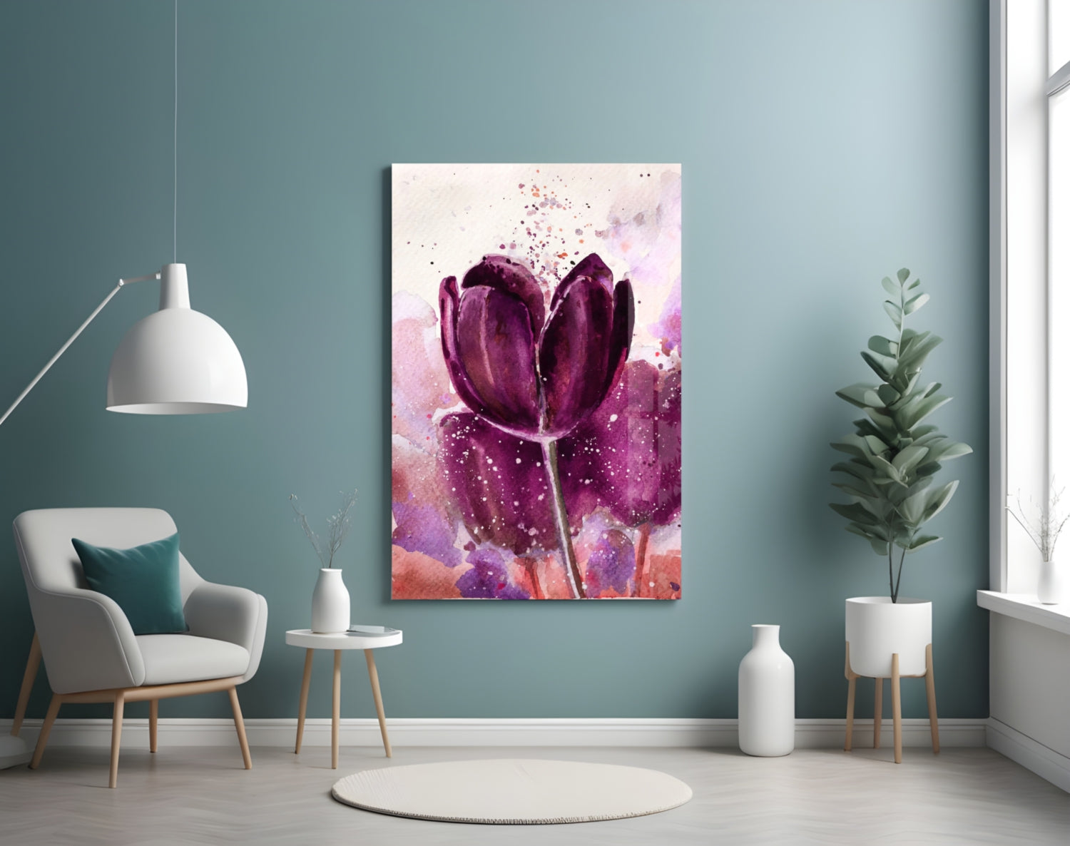 Tulip Glass Wall Art.