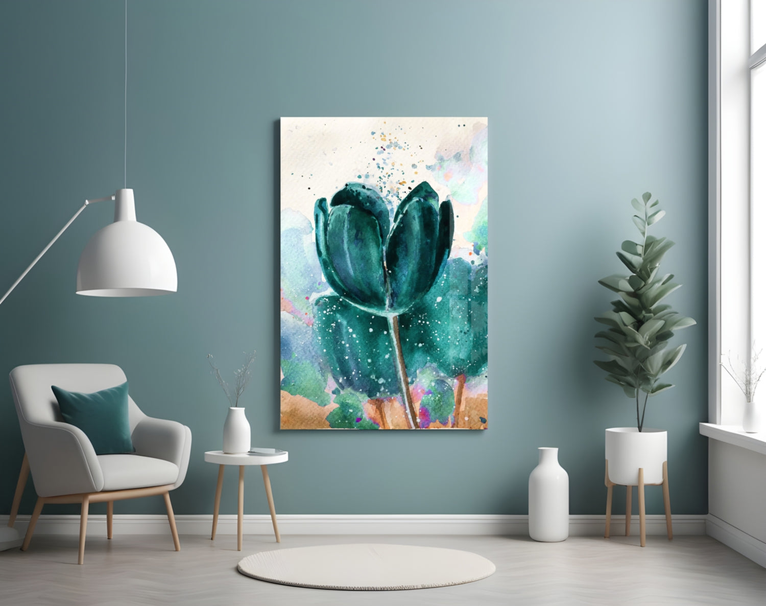 Tulip Glass Wall Art.