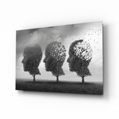 Surreal-monochrome panel bringing contemplative calm to a contemporary study