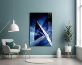 Abstract panel adding editorial mood to a hallway