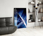 Abstract glass print enhancing an office with cinematic drama