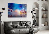 Landscape panel adding editorial wonder to a kids room