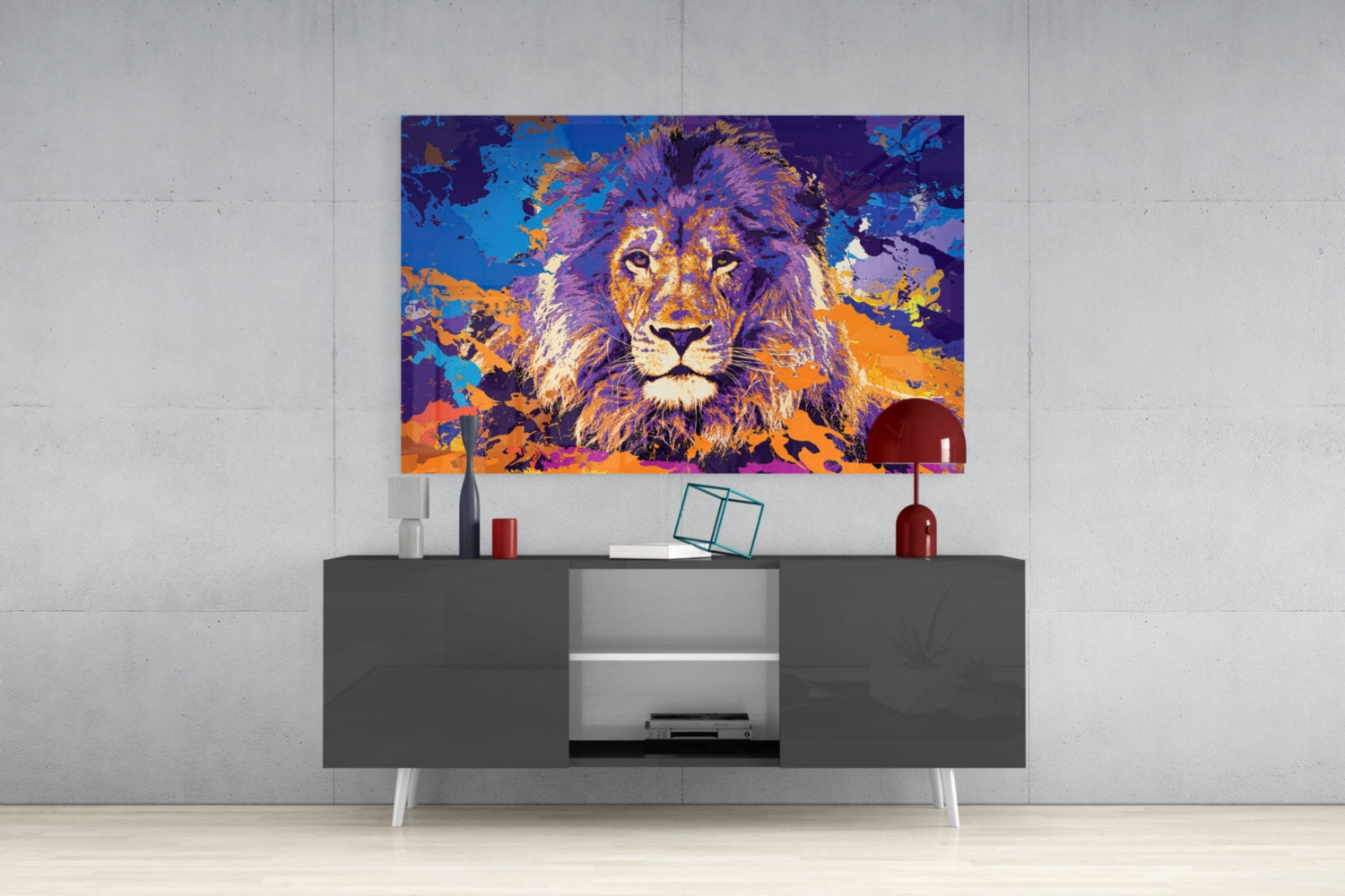 Lion Glass Wall Art.