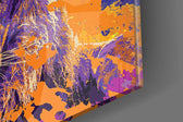 Lion panel catching window light to reveal its electric saturation