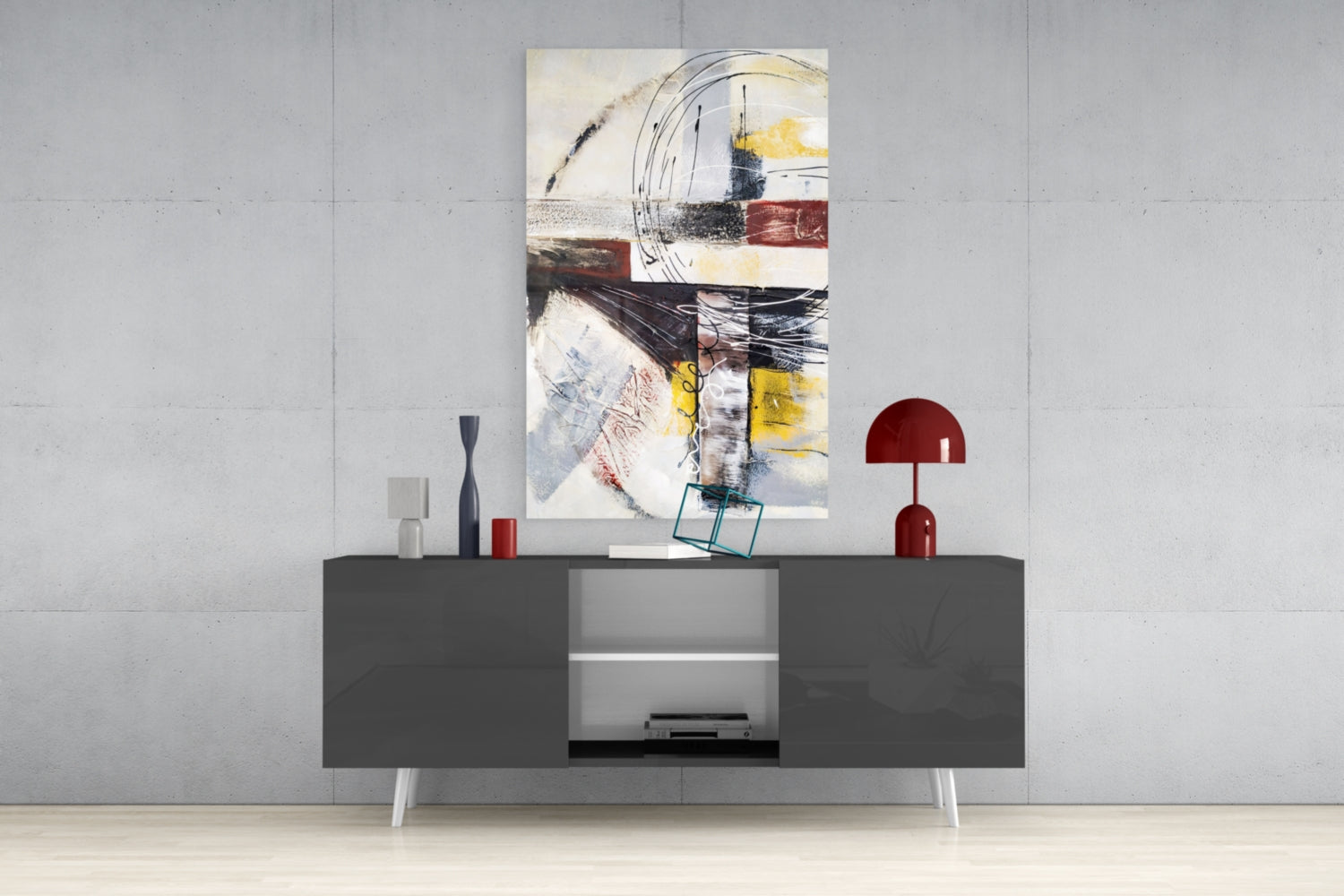 Abstract Glass Wall Art.