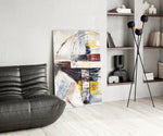 Abstract glass print enhancing an office with cinematic drama