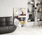 Abstract glass print enhancing an office with cinematic drama