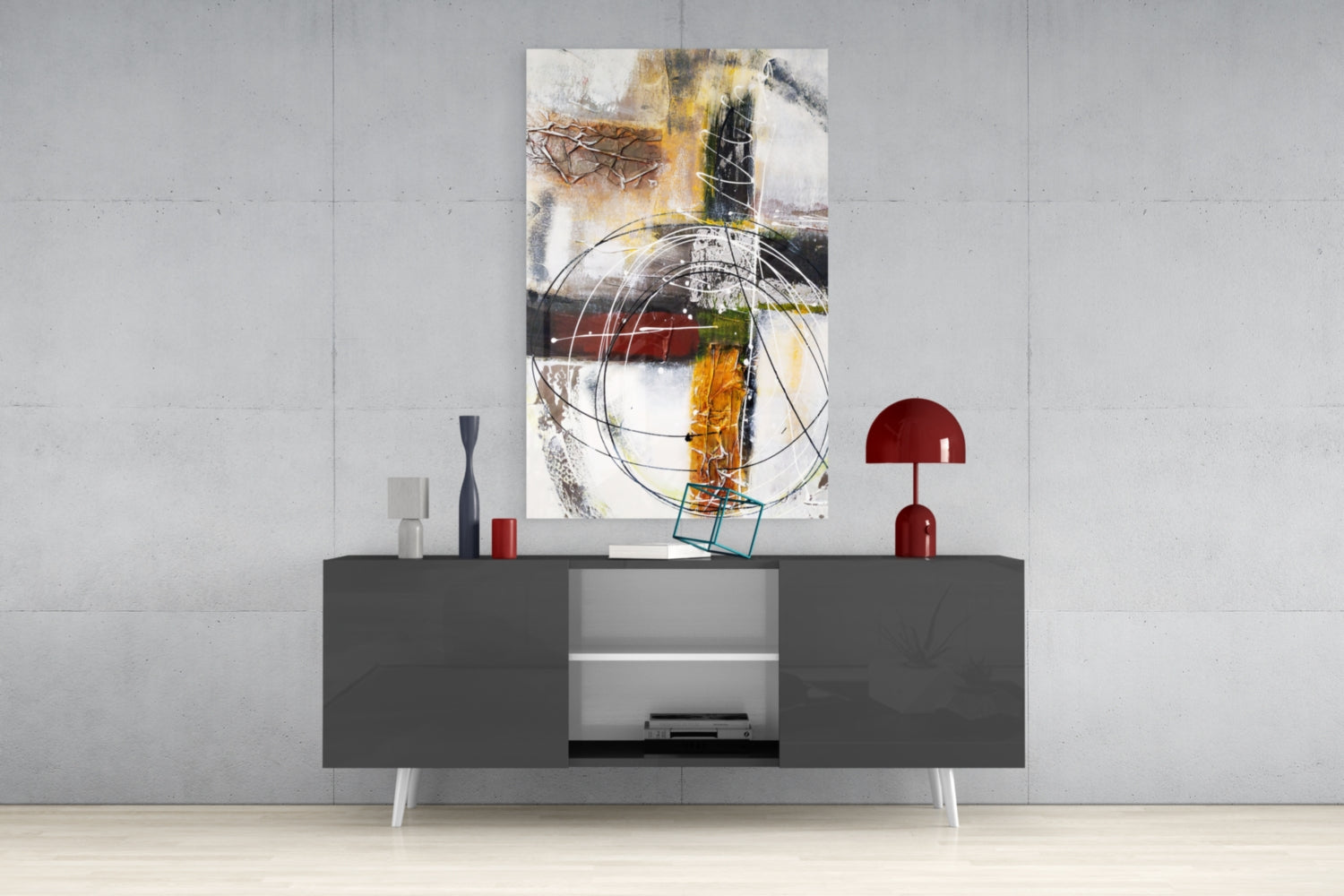 Abstract Glass Wall Art.