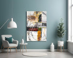 Abstract panel adding editorial mood to a living room