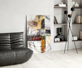 Abstract glass print enhancing an office with cinematic drama