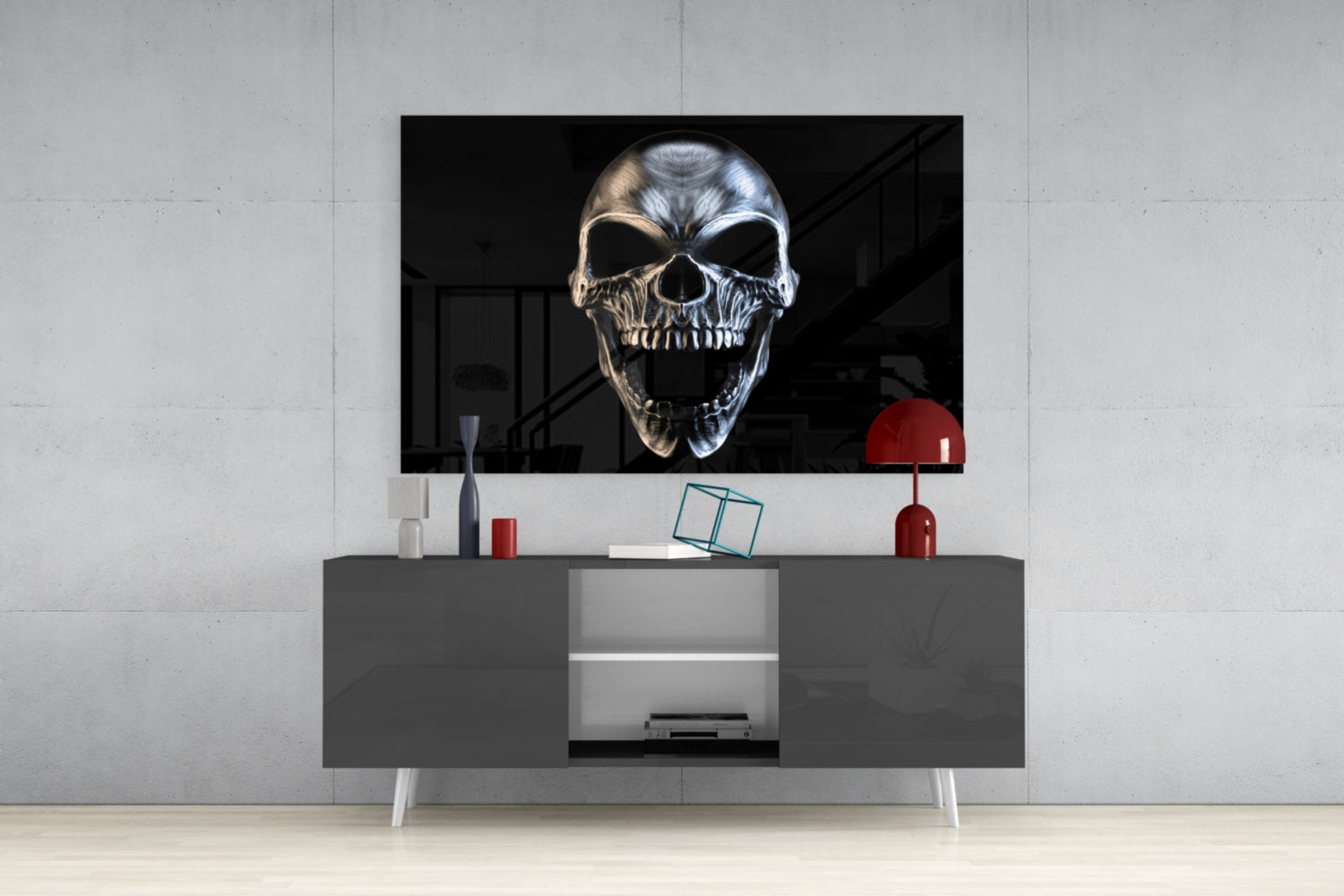 Skull Glass Wall Art.