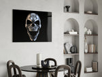 Skull glass print enhancing an office with cinematic drama
