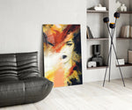 Women's glass print enhancing a hallway with cinematic drama