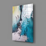 Colors of Abstraction close-up showing teal current with pearl-pink shores