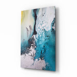 Fluid-marine panel bringing serene calm to a contemporary lounge